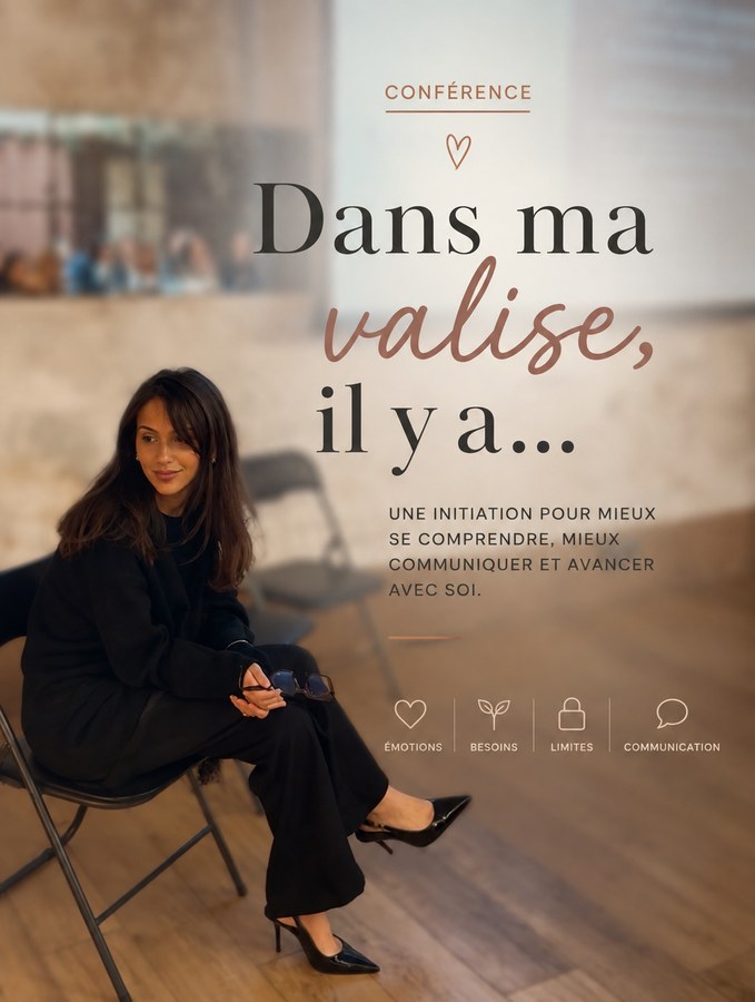 L'affiche de la conférence « Dans ma valise, il y a… »